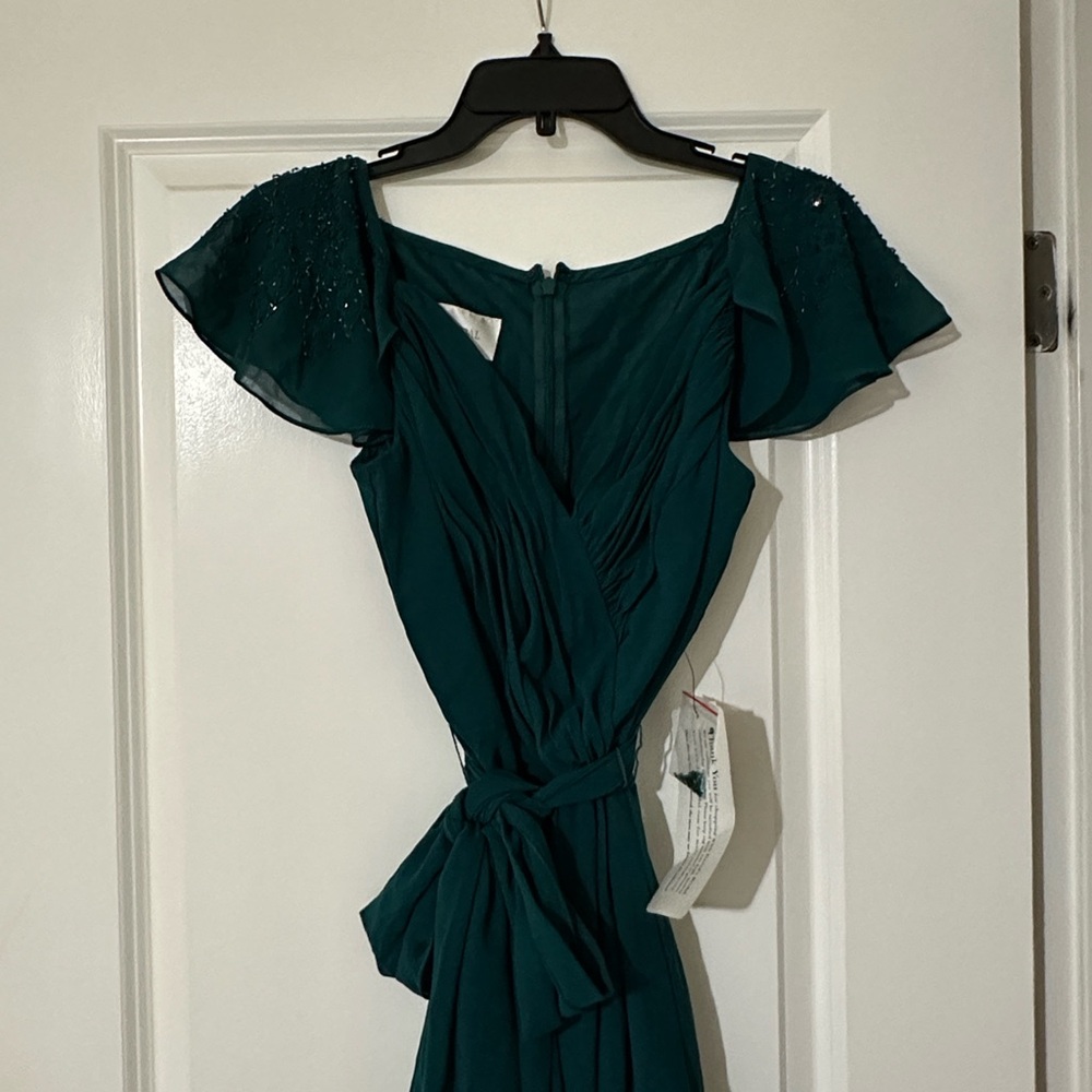 David's Bridal Gem Green Dress